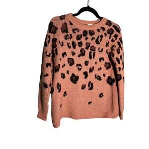 Isabel Maternity Ingrid & Isabel Size XS Brown Leopard Print Sweater Comfy Cozy